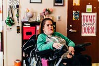 Megan Crowley in her dorm room.