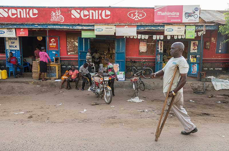 Landmine victim in Kasese, Uganda.