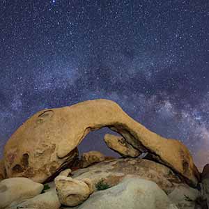 June 9, 2016; The Milky Way Galaxy Above Arch Rock in Joshua Tree National Park, California. (Photo by Barbara Johnston)