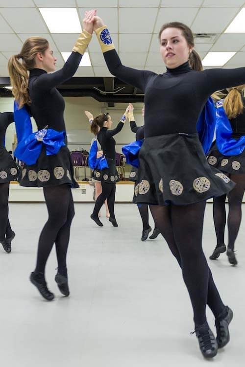 Notre Dame and St. Mary's College Irish Dance Team rehearsal.