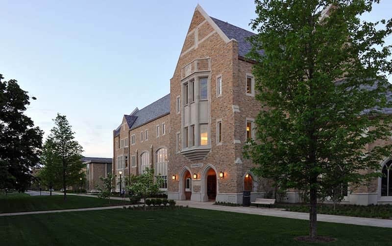Exterior of building, Stinson Remick Hall.