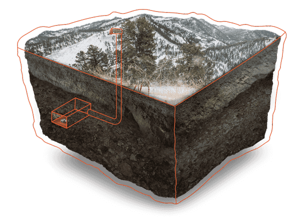 Drawing of tunnels to lab