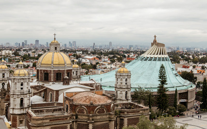 Aerial view of Our Lady of Guadalupe Church in Mexico
