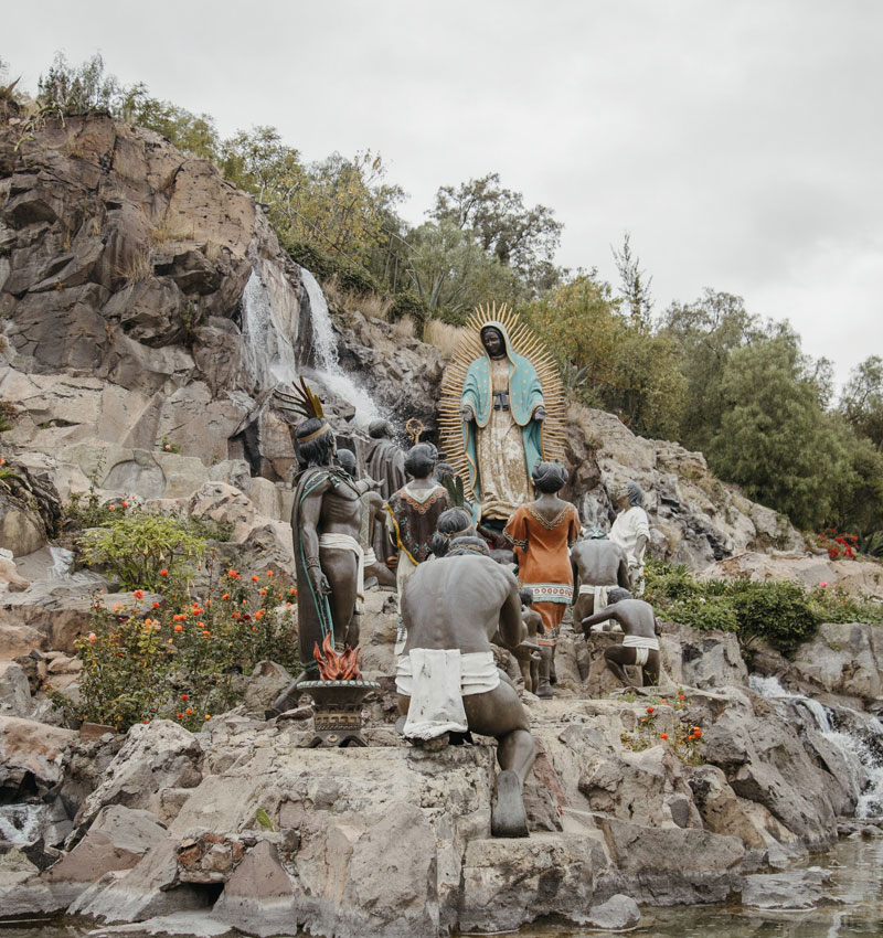 Statues in a grotto.
