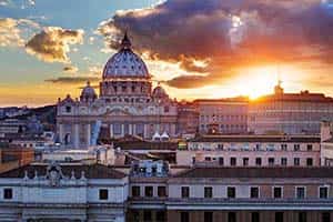 The Vatican at sunset.