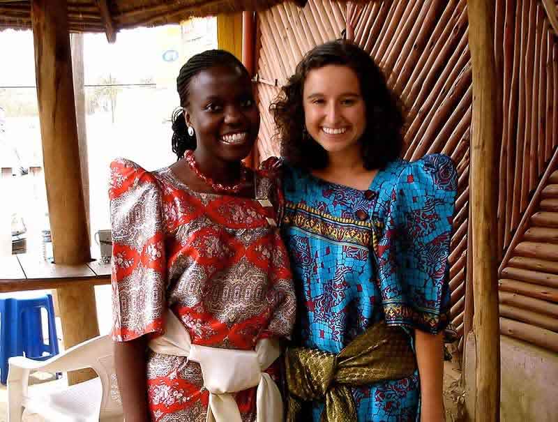Emily with Diana, a nurse that she worked with during her internship with the Palliative Care Association of Uganda (PCAU).