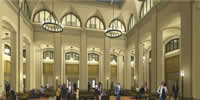 The inside of the forum, that will connect Jenkins Hall and Nanovic Hall.