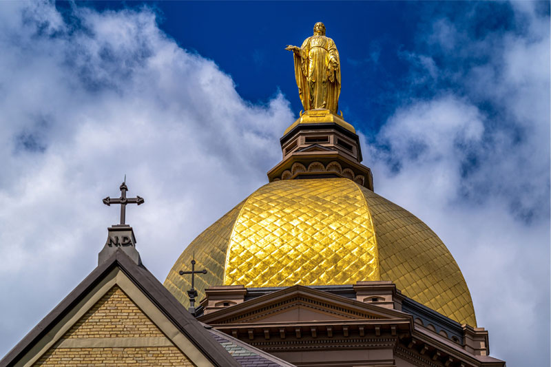 A close up view of the Golden Dome