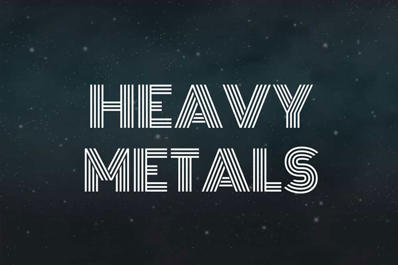 A starry sky with the words 'Heavy Metals'