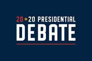 Debate logo that reads 2020 Presidential Debate