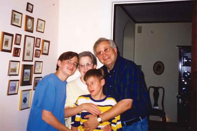 A family photo of the Myers family.