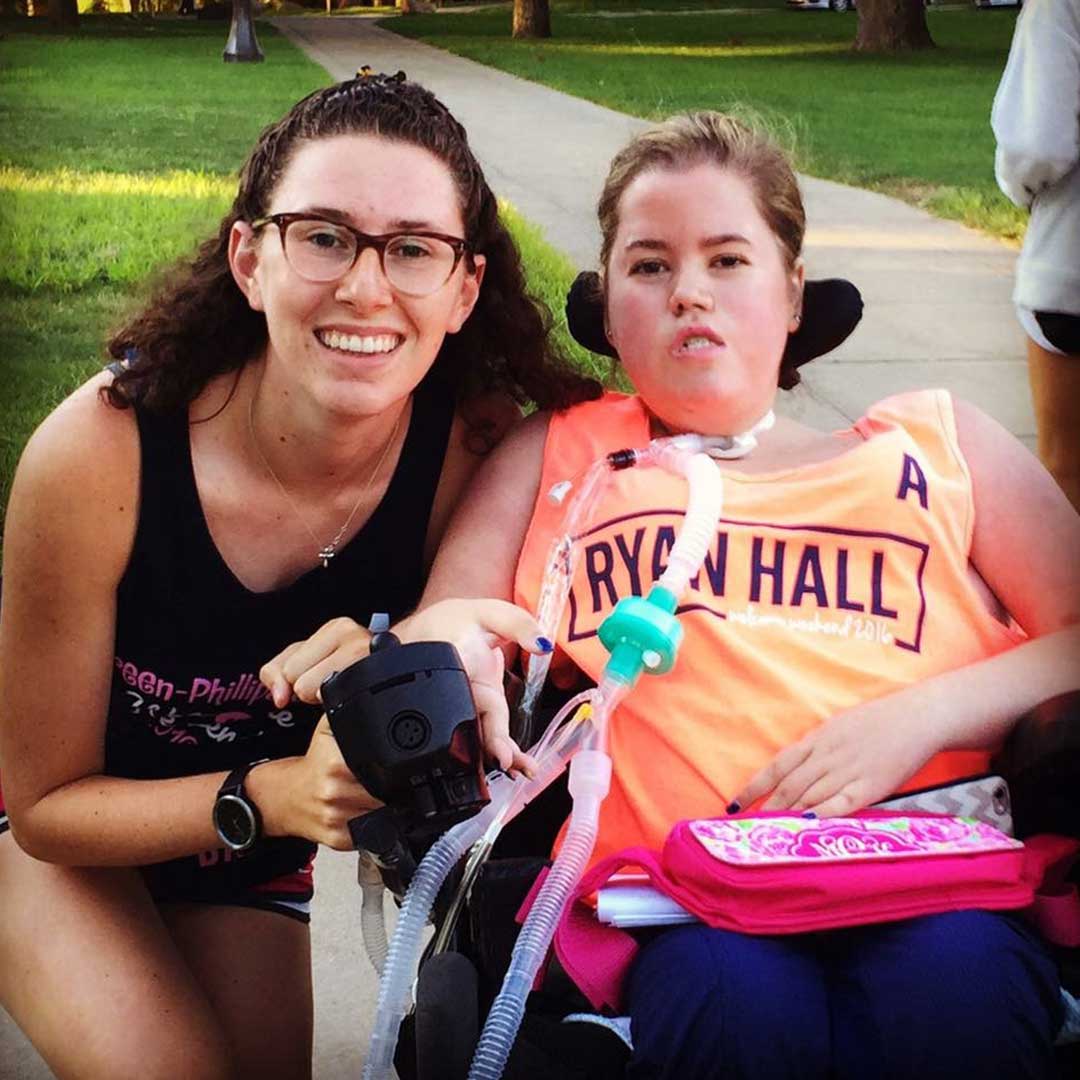 Megan Crowley and one of her nurses dressed up for Halloween.