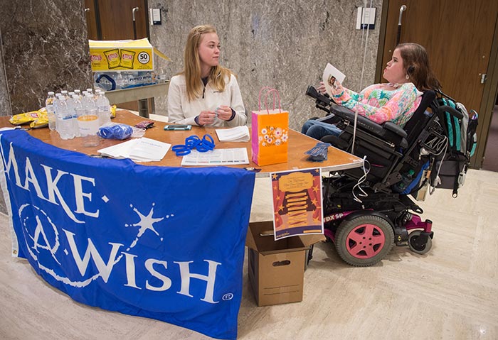 Sophomore student Megan Crowley, president of the Make-A-Wish club.