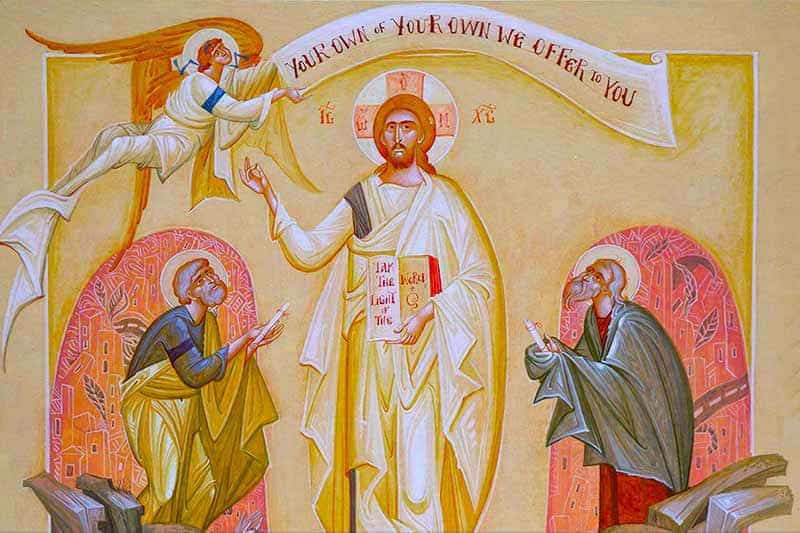 Greek Orthodox illustration version of Word of Life Mural