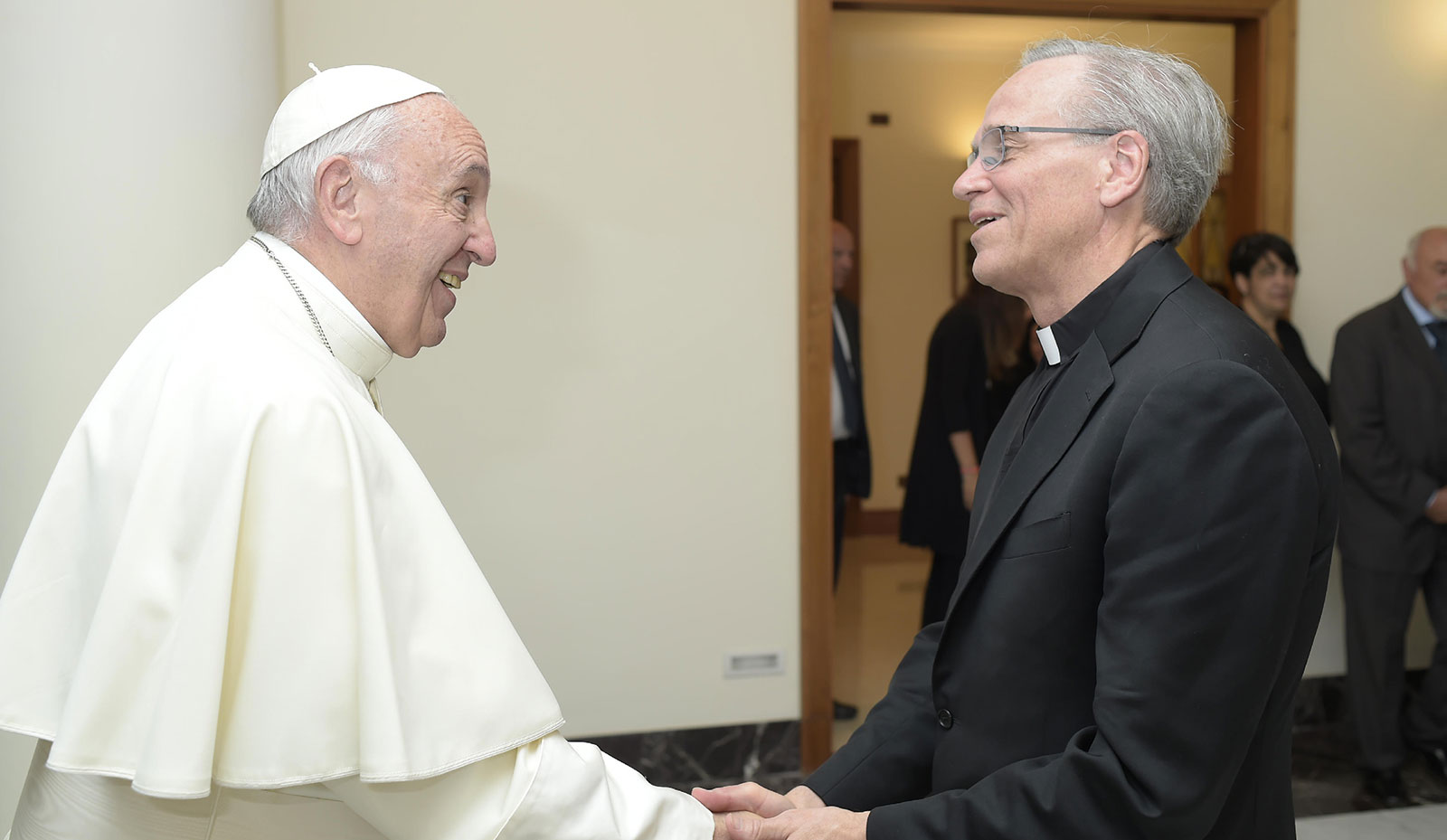 Rev. John I. Jenkins, C.S.C., met with Church leaders in Vatican City on June 13, 2017. He was a concelebrant at Mass with Pope Francis at Casa Santa Marta, the chapel inside of the hostel on Vatican grounds where the pope resides.