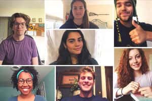 Webcam selfies of seven students.