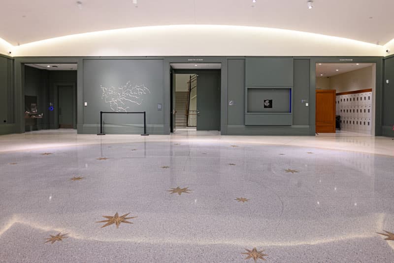 A group of the hand-drawn stars that were cast into bronze on the floor of the museum. 