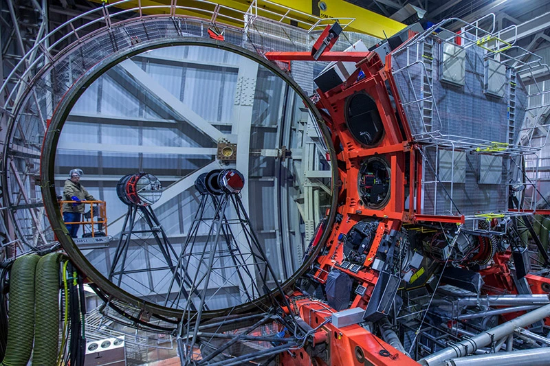One of the 8.4m mirrors of the Large Binocular Telescope in Arizona.