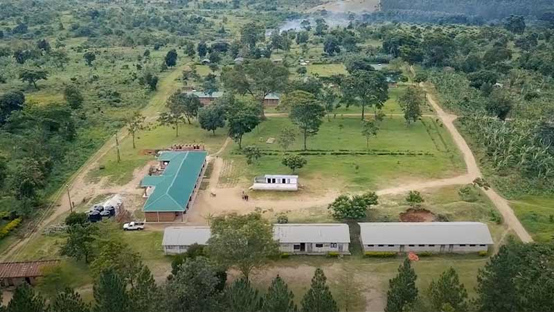 The land of Bethany Land Institute, surrounded by trees, gardens, and farms.