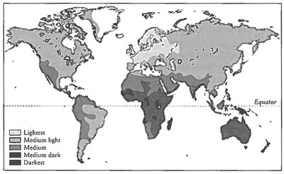 Geographical distribution of skin color patters and UV light