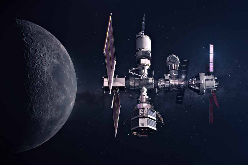 The Gateway Concept Spaceship rendering in space.