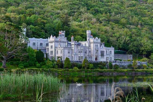 Kylemore Abbey in Connemara, County Galway, Ireland.