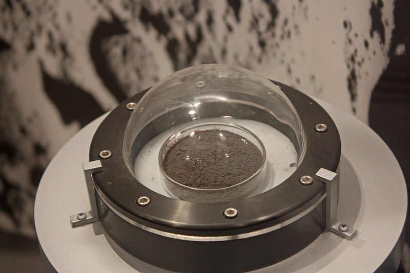 Lunar Regolith inside a clear dome.