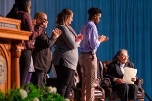 Diane Nash is honored with a standing ovation.