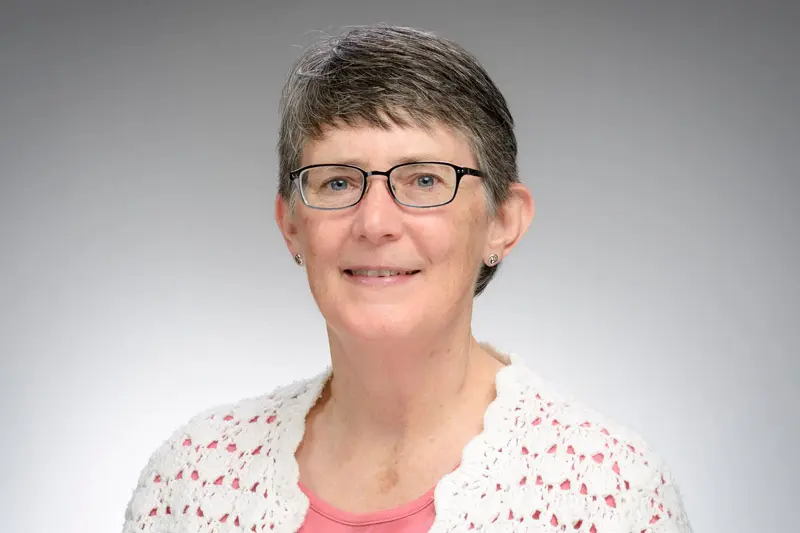 A portrait of Margie Pfeil.