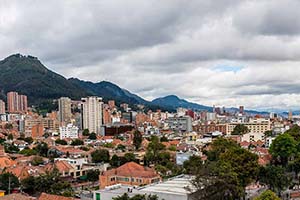 Mountainous landscape and skyline of Bogota, Colombia
