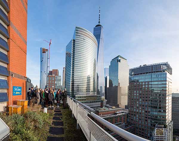 Daniele Cervini gives a tour of the green roof Notre Dame engineering students at The Solaire, the first ever LEED-certified residential high-rise in North Park