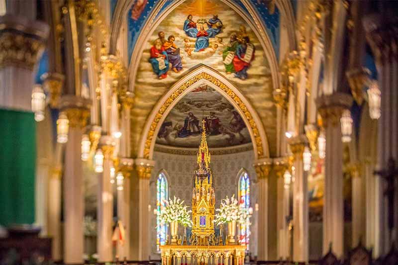 Inside the Notre Dame Basilica.