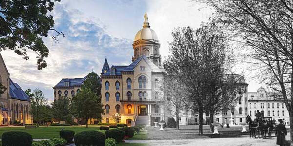 Main building, past and present