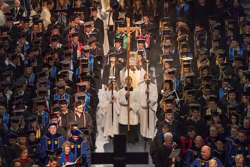 Commencement Mass opening procession 2017.