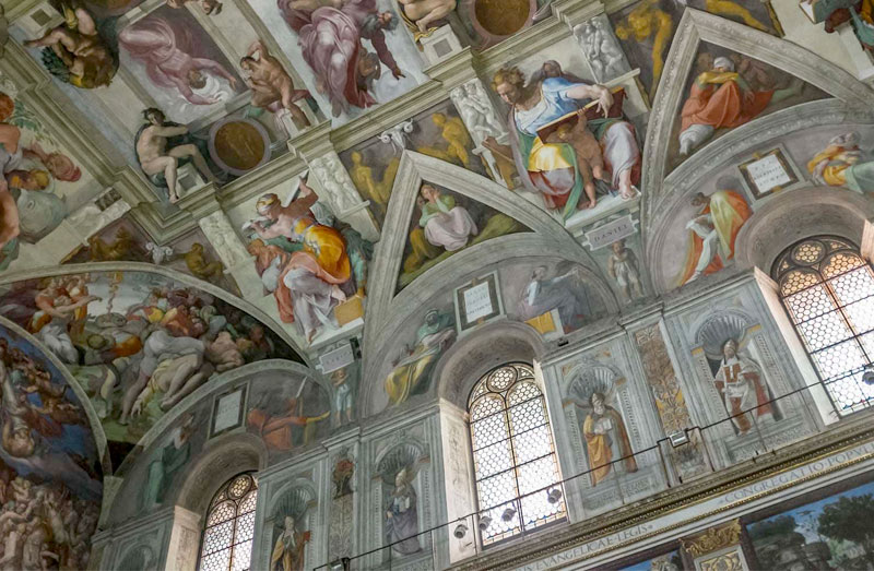The ceiling of the sistine chapel.