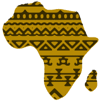 Continent of Africa, with pattern overlay