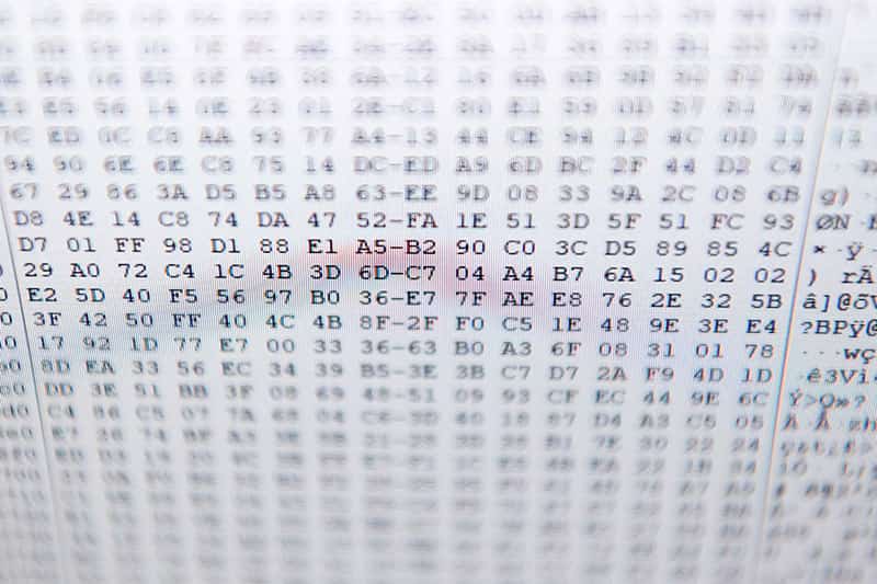 An abundance of numbers and letters on a screen.
