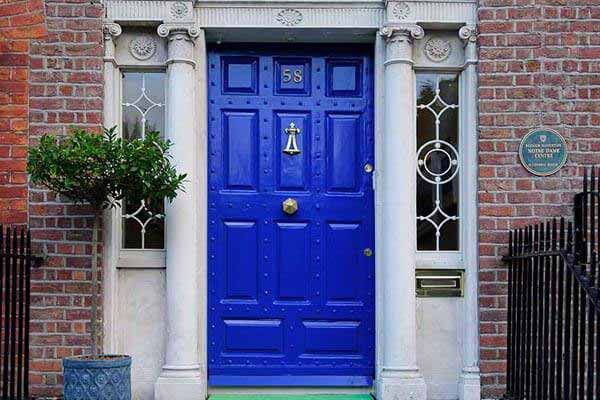 The door of O'Connell House in Dublin, Ireland.