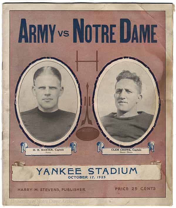 Old football program cover featuring two captains.