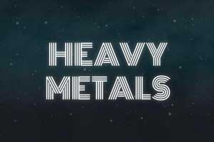 Heavy Metals typography surrounded by stars.