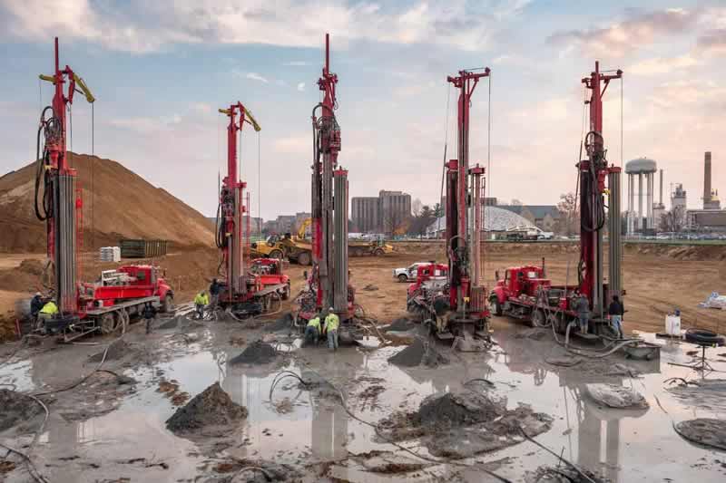 The construction of the Ricci Family Fields and geothermal well field project. The project involves a phased excavation of the site, drilling of approximately 679 geothermal wells, the construction of three new synthetic turf fields, and construction of a new support building for use by the Notre Dame Marching Band.