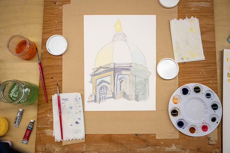 A watercolor of the Dome.