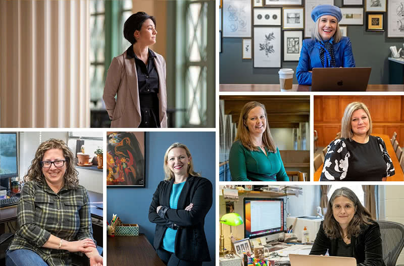 A composite image of the seven women featured in Women Lead