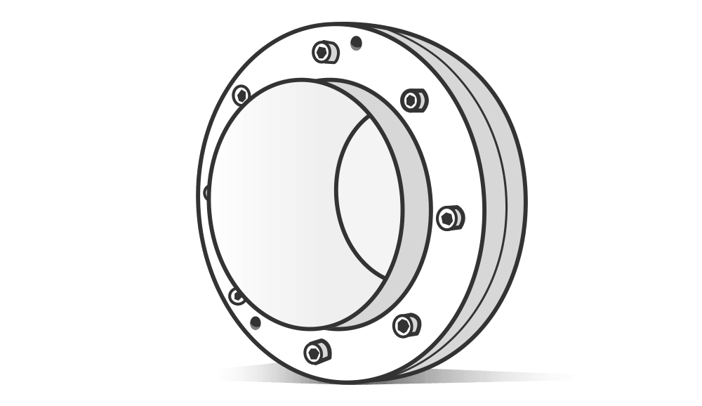 A cross section of the nozzle.