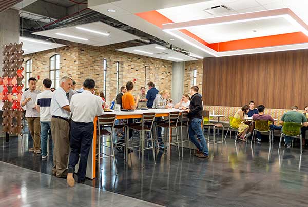 McCourtney Hall’s cafe offers a unique and open space to host discussiions or meet with project teams.