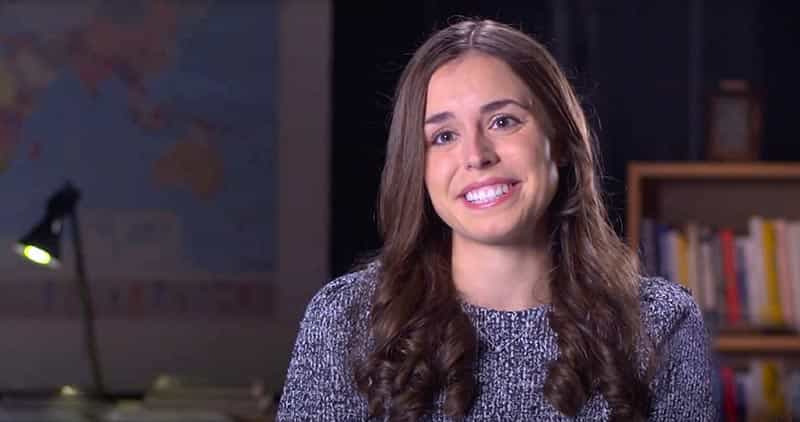 A screenshot of Jaclyn Biedronski, smiling, from her video interview.