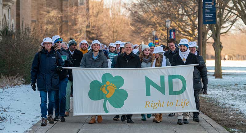 ND Right to life buttons on a desk.