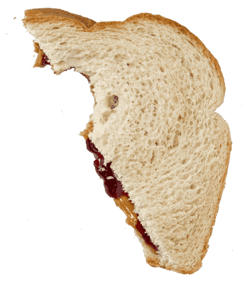 Half of a Peanut Butter and Jelly sandwich