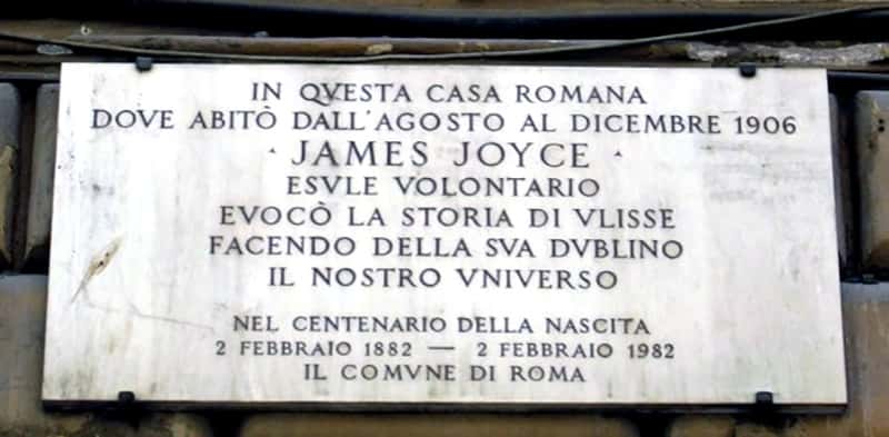 A plaque dedicated to James Joyce.