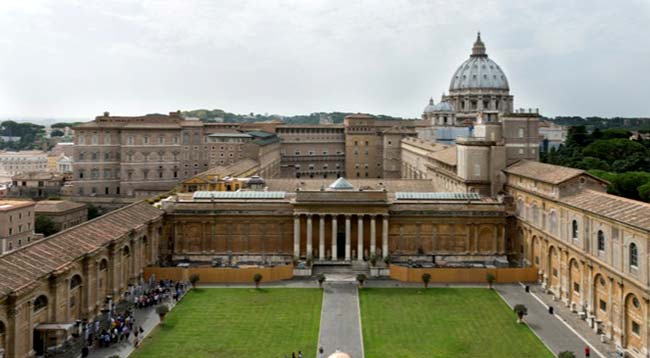 The Belvedere courtyard, designed by Donato Bramante from 1506 onwards